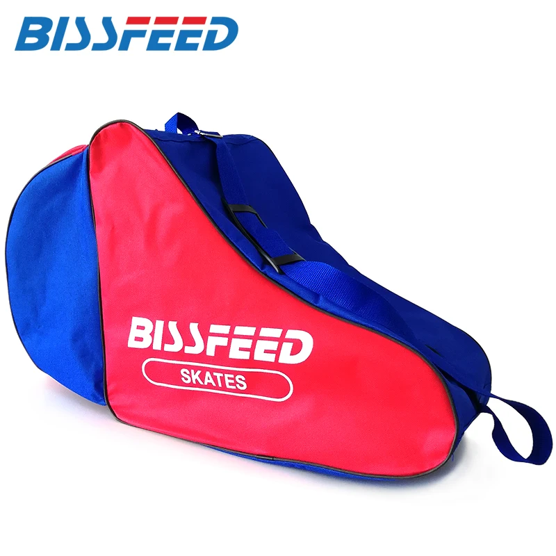 Adult blue red Набор коньков для катания на коньках сумка для катания на коньках для детей и взрослых роликовая обувь Толстая сумка для хранения через плечо - Цвет: Adult blue red
