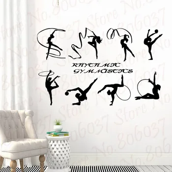 

5 Gymnastics Pattern Dancing Wall Sticker Home Decor PVC Vinyl Bedroom Home Poster Removable PW527