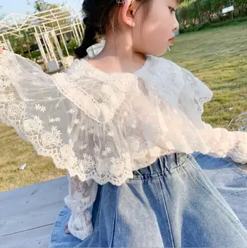 

2020 New Girls Lace Shirt Full Sleeve Spring Fashion Girls Blouse 1-6t PY559