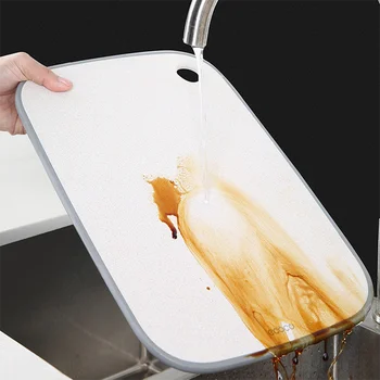 

Wheat Straw Grinding Chopping Block Cutting Board Leachate Anti Slip Double Sided Chopping Board Fruit Vegetable Kitchen Tool