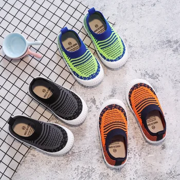 

Boys Sneakers Kids Shoes For Toddlers Baby Boy Girl Fashion Soft Breathable Knitted Sock Shoes Children Running Sneaker 21-30