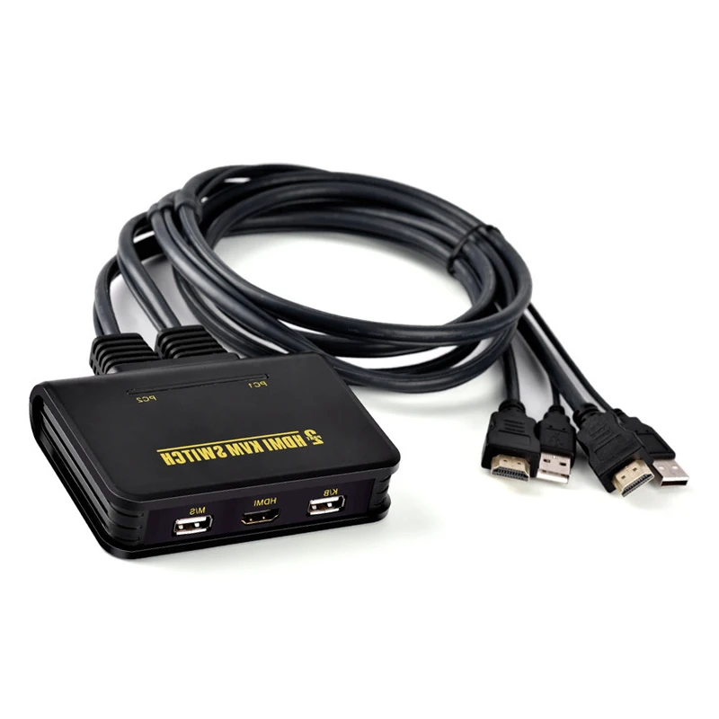 1X2 порт Usb Hdmi Kvm переключатель кабель для двух мониторов клавиатура мышь