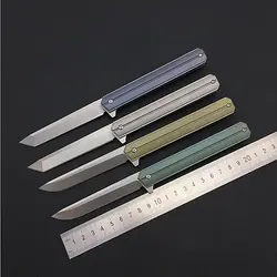 Карманный нож D2 лезвие TC4 titanium ручка Флиппер Складной нож Открытый выживания кемпинг ножи тактический EDC Рыбалка инструмент
