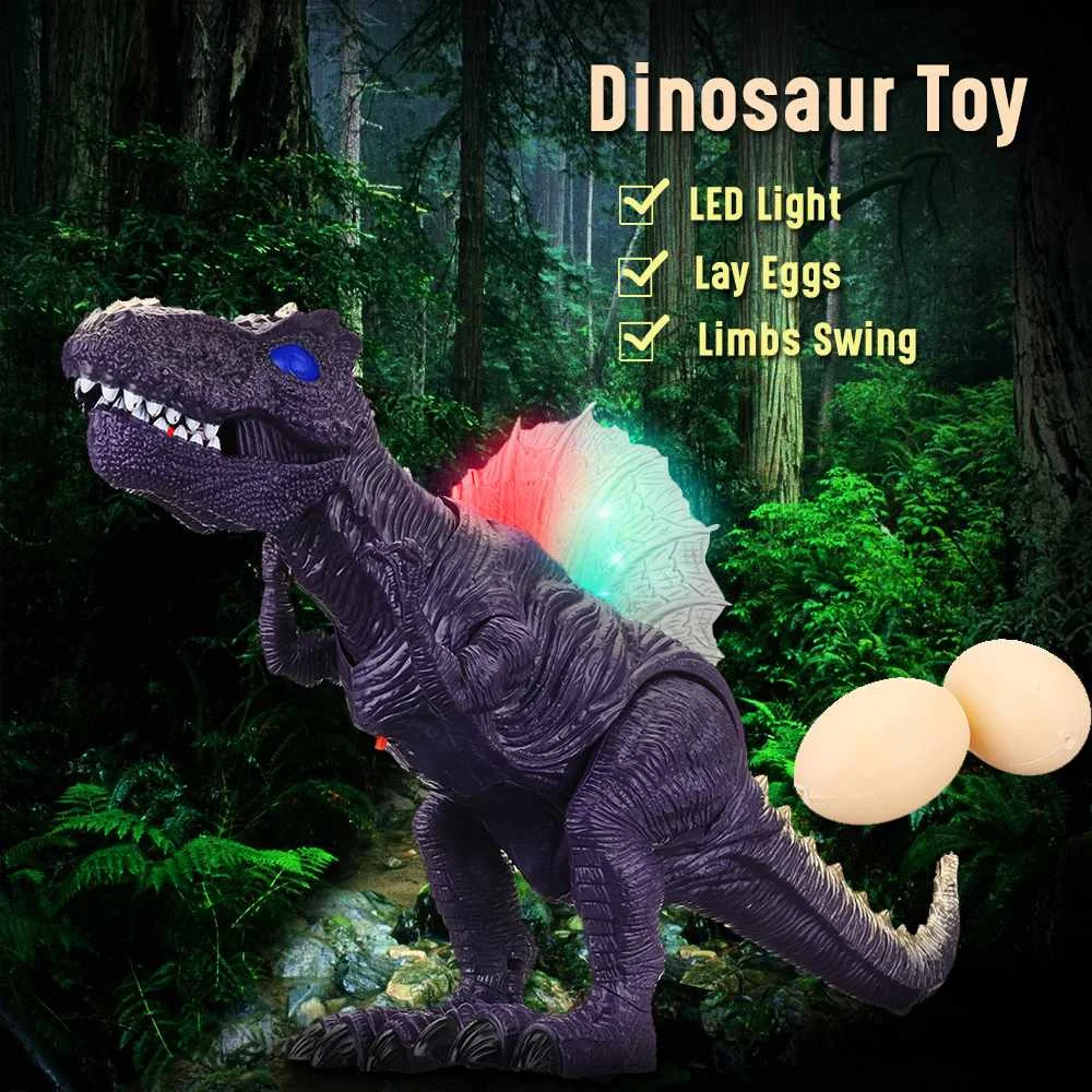 Электрический динозавр игрушки Юрского периода кладет яйца динозавр игрушка с светодиодный подсветкой и звуками динозавр модель игрушки