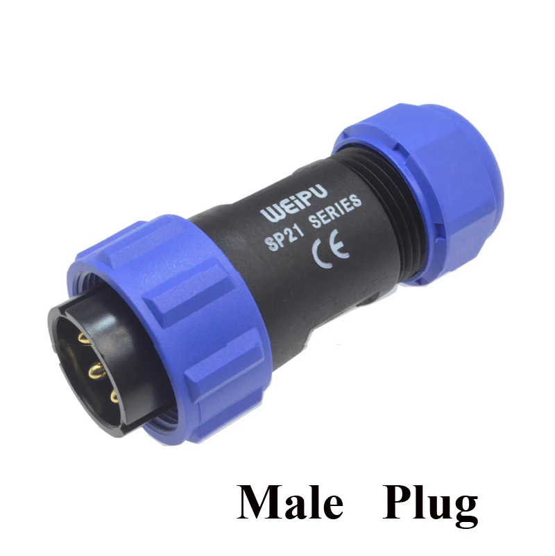 Разъем Weipu SP21 2 3 4 5 7 9 12 Pin IP68 штекер кабеля Женский 2-отверстие фланец разъем SP2110/P* SP2113/S - Цвет: Male Plug