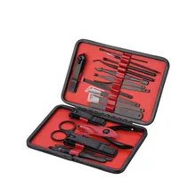 18 шт. Маникюрный набор из нержавеющей стали для ногтей профессиональные кусачки для маникюра Уход Педикюр Инструменты триммер для ногтей Ножницы Набор для ухода с чехлом 45