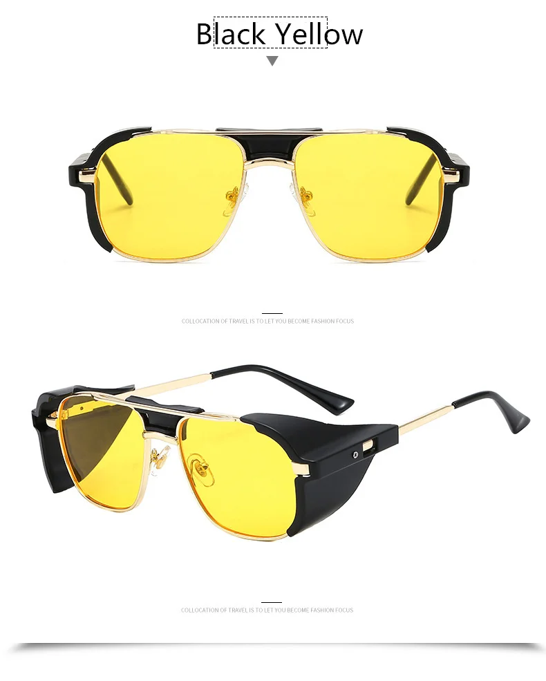 Стимпанк Солнцезащитные очки Мужские Роскошные брендовые дизайнерские Винтажные Солнцезащитные очки женские классические боковые щитки паровые панк очки UV400