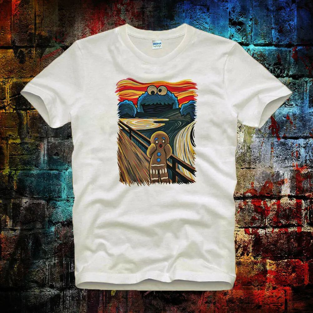 

Gingerbread Man Cookie Monster The Scream Super CooL Unisex Ladies T Shirt 380b