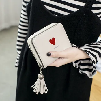 

Zip Fastener Wallet Female Short Student Korean Version Cute Fresh Simple Multifunctional Two Fold Wallet Portafoglio Donna 2020
