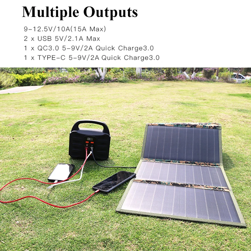 Solar Generator Battery Charger 42000mAh Portable Emergency Power Station Outdoor Camping Power Bank Supply 155wh Inverter
