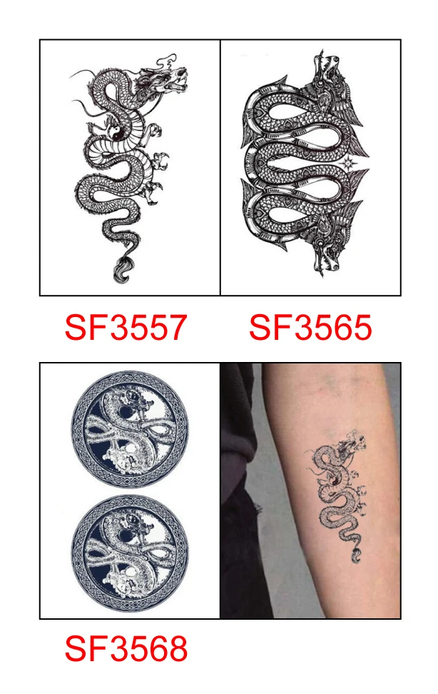 Водонепроницаемые временные фальшивые татуировки наклейки классный Дракон классический дизайн боди-арт инструменты для макияжа