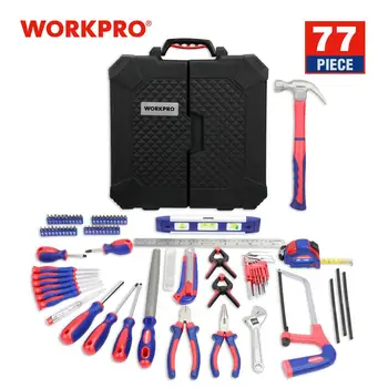 

WORKPRO 77PC Tool Set for Home Repair Household Tool Kits Screwdrivers Pliers Scissor Knife Hammer 2019 New