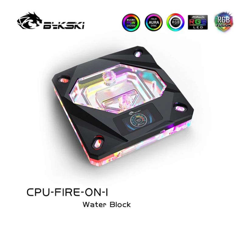 Водяной блок для процессора Bykski INTEL LGA1156/1155/1151/1150 RGB/светодиодная подсветильник ка