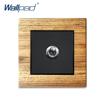 

1 Gang 1 Way 2 Way Toggle Switch Real Wood Panel Wallpad Wall Light Switch Interrupteur Silver Toggle