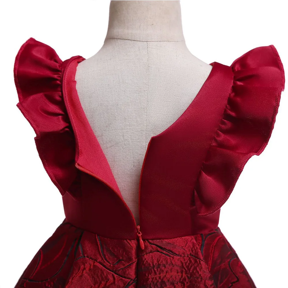 2 цвета, высокое качество, vestidos, детское рождественское свадебное торжественное платье принцессы с цветочным узором для девочек детские праздничные платья на день рождения