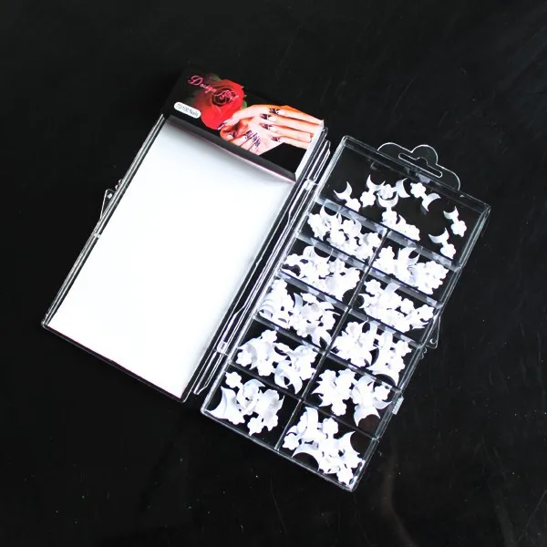 New 100Pcs/lot White False Acrylic Nail Art Tips Edge Form Guide UV Gel Decoration Wholesale