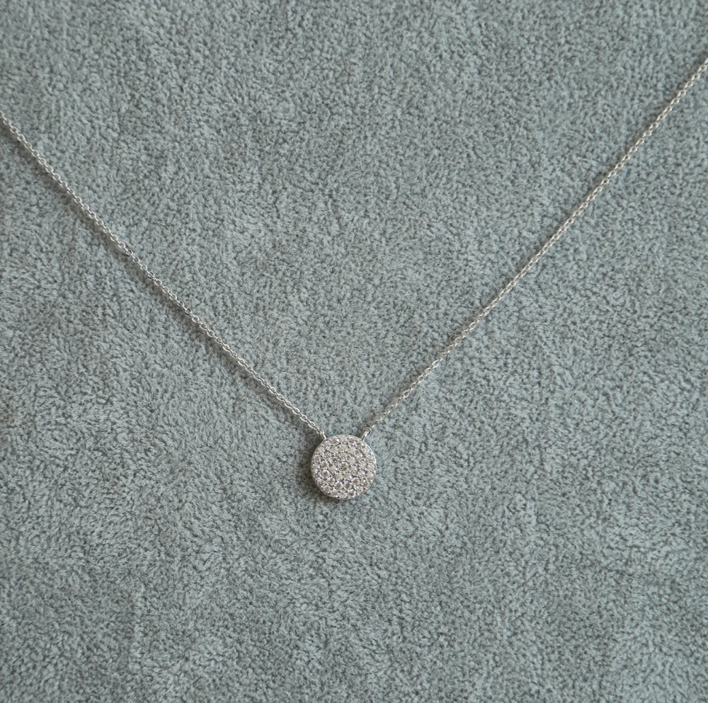 Женское ожерелье из серебра 925 пробы с фианитом|women necklace|round pendantnecklace women necklace |