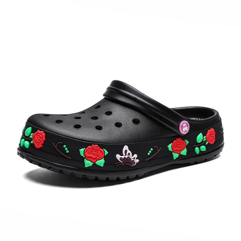 

2020fashion Men Sandals Crocks Summer Hole Shoes Rubber Clogs Girl LoversGarden Shoes Black Crocse Beach Flat Sandals Slippers