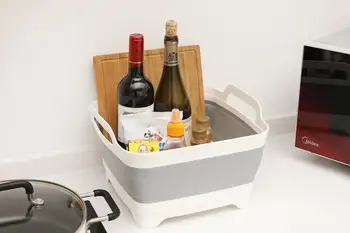 

Foldable fruit basket, vegetable basket, washing basin, large drainage basket, plastic fruit and vegetable basket for kitchen