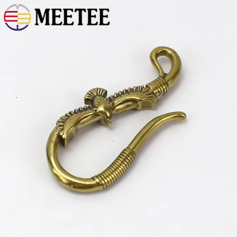 

1/2pcs Solid Brass U Shape KeyChain Hooks Wallet Chain Belt Key Ring Metal Buckle Bag Hanger Accessories DIY Leather Crafts
