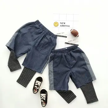 

Tonytaobaby Spring and Summer New Style Boys and Girls Two-color Joint Stripes Casual Pants