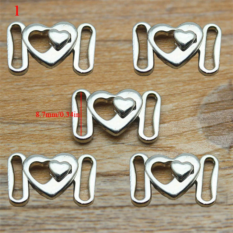 Hot 5PCS DIY Alloy Bra Adjustment Buckle Clip Swimwear Bikini Front Closure Bra Buckle Metal Silver High Quality Bra Accessories