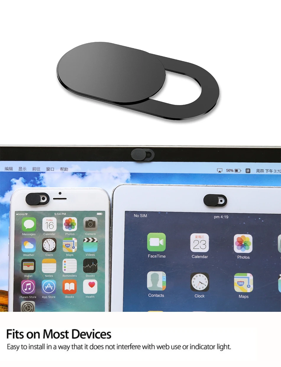 !ACCEZZ WebCam Cover Shutter Magnet Slider Plastic Camera Cover Macro Lens For Web Laptop iPad PC Macbook Tablet Privacy Sticker (1)