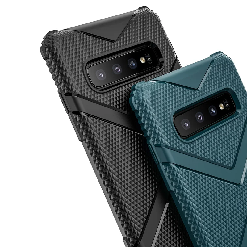 

AZiMiyO Heavy protection texture Case For Samsung Galaxy S10 S10 Lite Plus Note10 note 10 + Glossy soft silicon casefunda cover