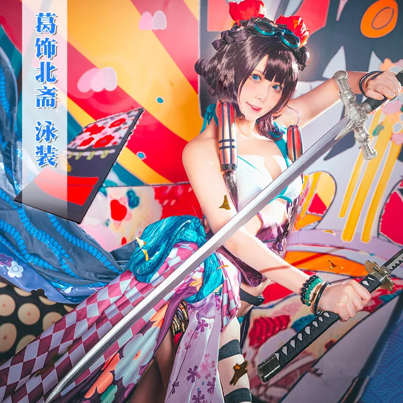 Hokusai Katsushika FGO Косплей Fate/Grand Order Hokusai Katsushika купальник Косплей Костюм Сексуальный купальник костюмы