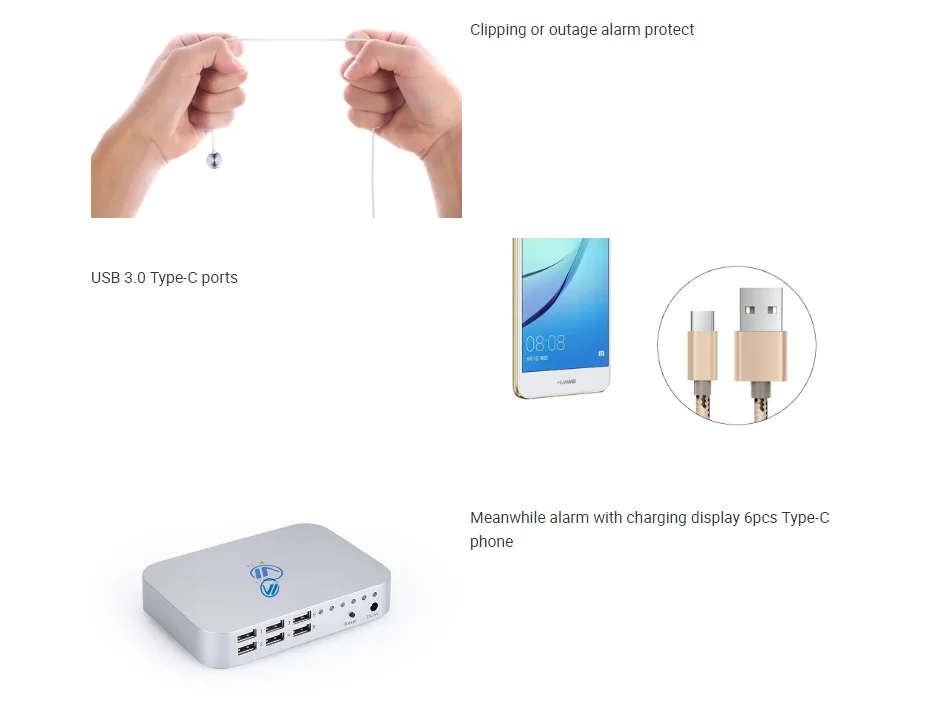Shenzhen Gardeer 6 портов настольный USB type-c мобильный телефон охранная сигнализация для розничного магазина опыт