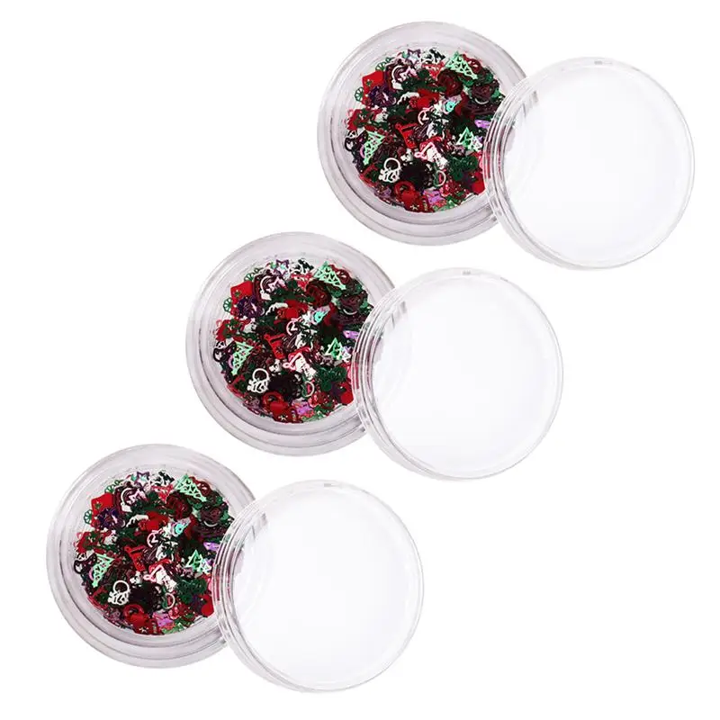 

3Pcs Metal Christmas Nail Pasters Ultra-Thin Hollow Out Sequins Snowflake Shiny Nail Patch Nail Art Decoration For Women Ladies