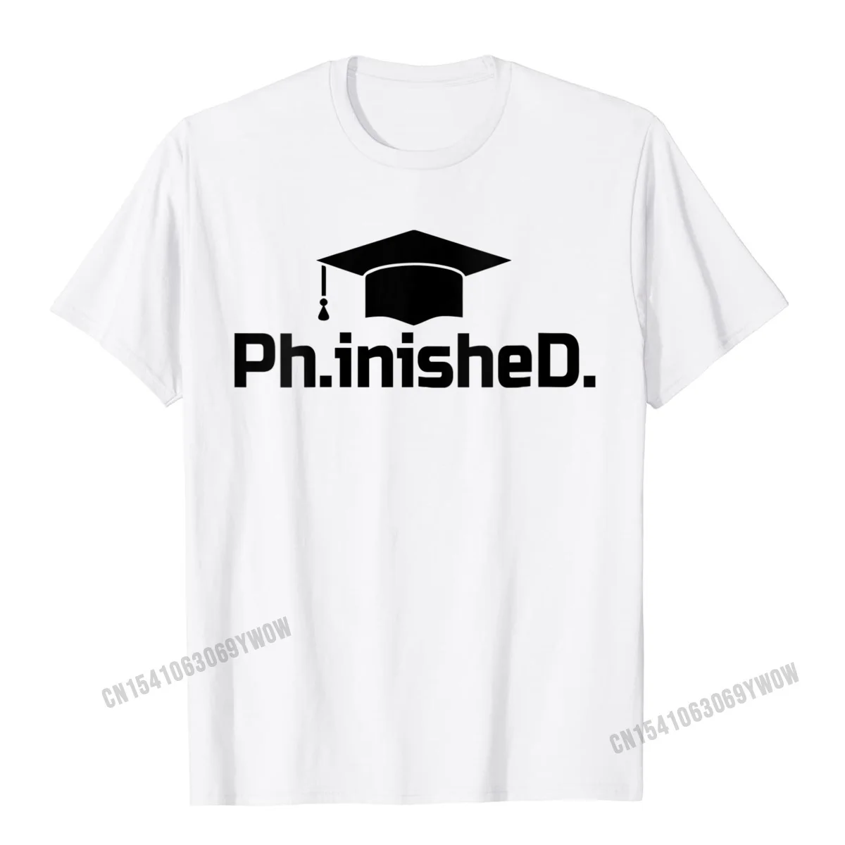 Crazy Tops T Shirt Brand Crewneck Printing Short Sleeve Pure Cotton Men T-Shirt Printed T Shirts Drop Shipping Womens Doctorate Graduate PhinisheD PhD Graduation Gift V-Neck T-Shirt__879 white