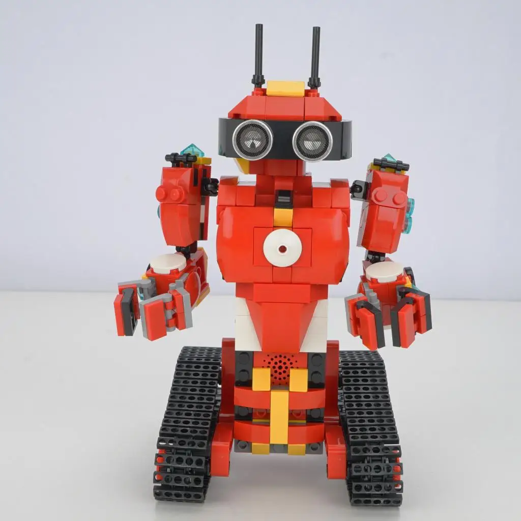 DIY Programming Electric Robot Toy Remote Control Puzzle Toy 420pcs Building Blocks 2.4G Wireless Mobile Phone Toy for Boy Blue