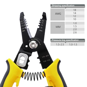 

Multifunctional Electrical Cable Stripper Wire Stripper Cable Cutter Multi Tool Wire Cutting Scissor Stripping Pliers AlloySteel