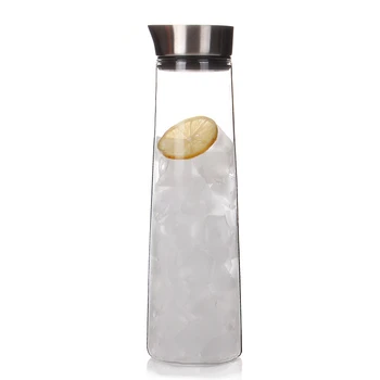 

1L 1.5L Heatproof Glass Carafe with Stainless Lid Two ways to use Hot or Iced Water Pitcher Fruit Flower Tea Teapot