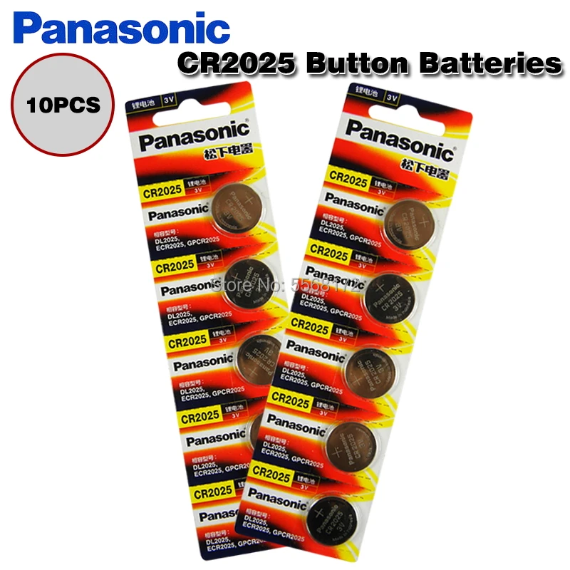 PANASONIC-pilas de botón originales cr2025, para cámara digital, videocámara de vigilancia, calculadora, báscula de peso, 3V, celda de litio, 10 Uds.