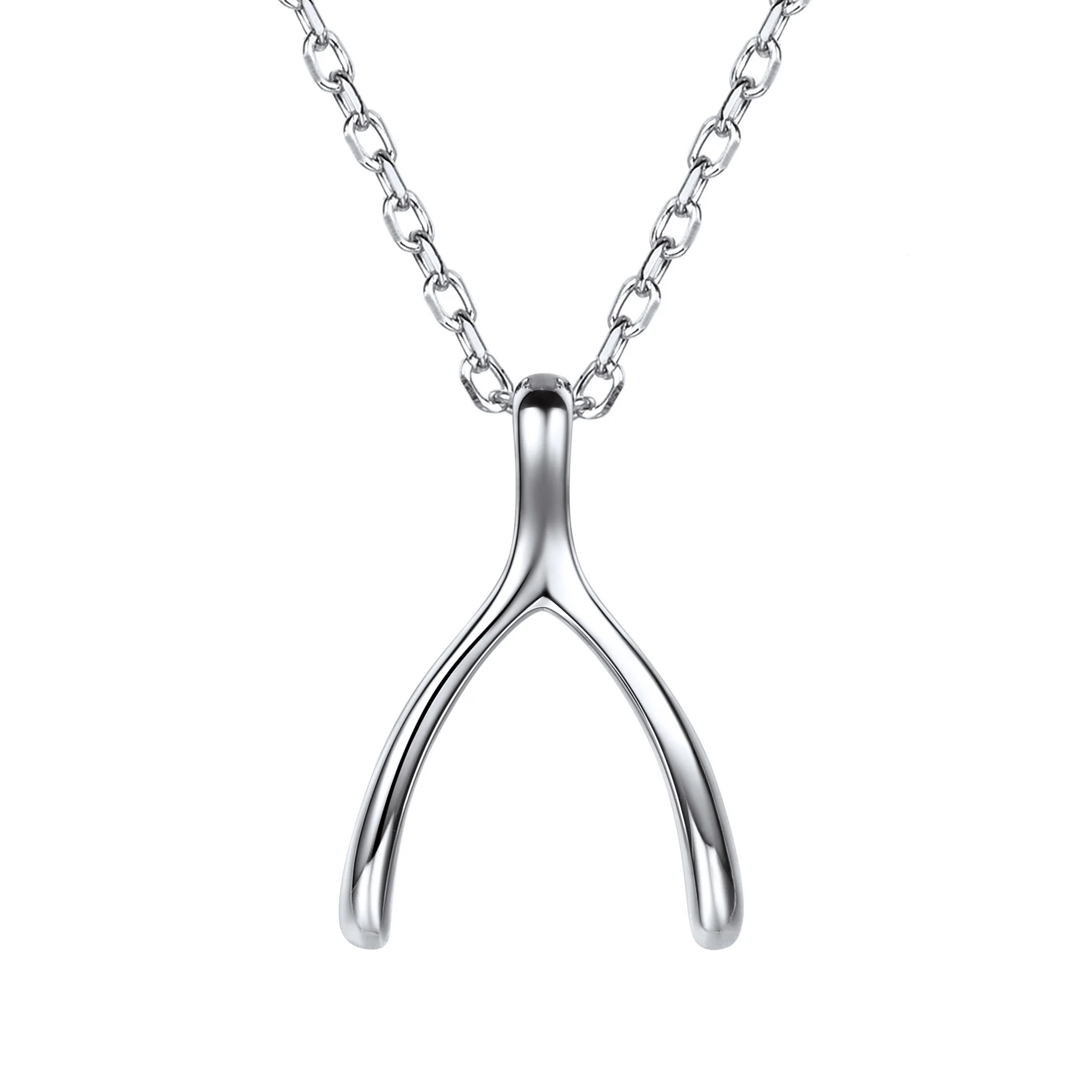 925 Sterling Silver Wishbone Pendant 
