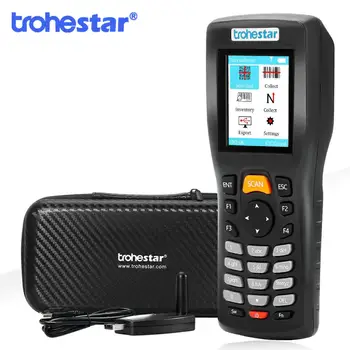 Trohestar Wireless Barcode Scanner 1D 2D QR Bar Code Reader Handheld Inventory Counter Data Collector Bar Code Scanners bp 617 gd bar code scanner handheld 2 4g wireless 2d barcode reader usb wired rechargeable 32 bit decoder xxm8