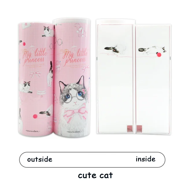 NBX коробка для ручек многофункциональный большой емкости чехол для карандашей для мальчиков и девочек простая Корейская версия детского сада милый пенал - Color: Princess Cat