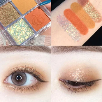 

Long Lasting Non-blooming 4 Color Eye Makeup Glitter Pearlescent Palette Waterproof Easy To Color Eye Shadow