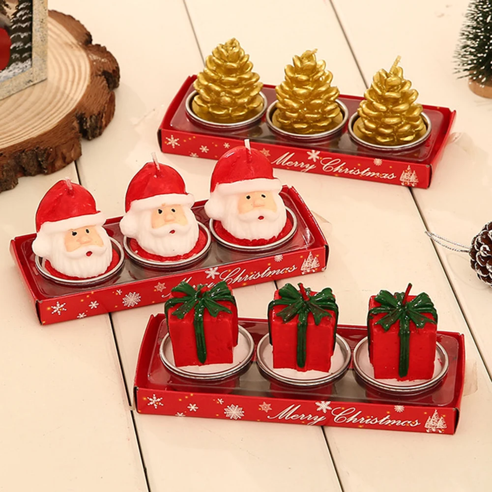 Модные 3 шт. Рождественский подарок ароматические свечи Санта Снеговик конус праздничные подарки