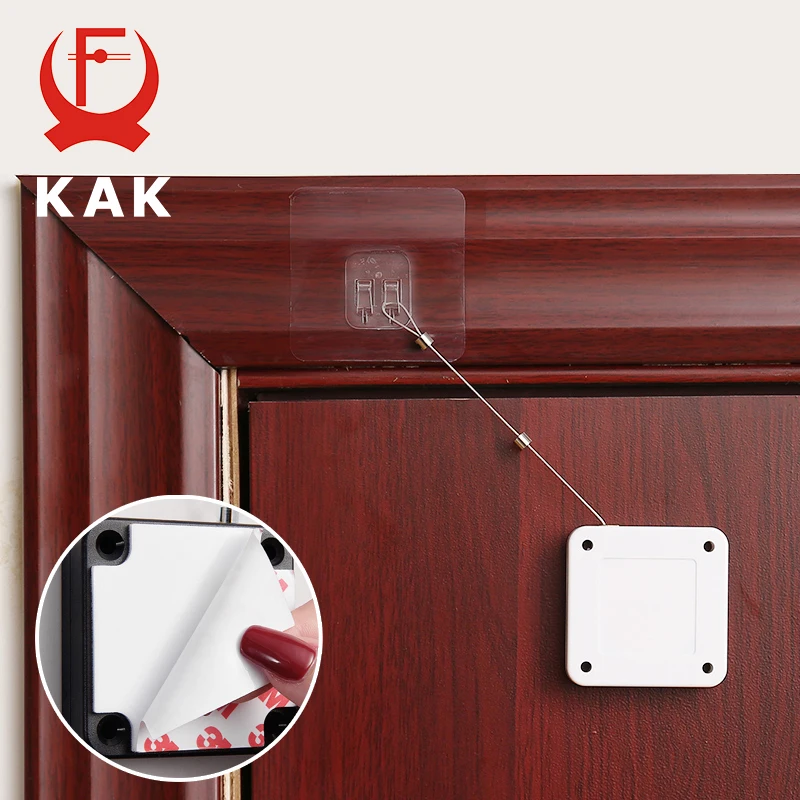 KAK 2/4/8/10pcs Punch-free Automatic Sensor Door Closer suitable for all doors 500g to 1000g Tension Sliding Door Hardware