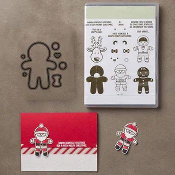 

JC Cutting Dies and Rubber Stamps Santa Claus Cute Children Scrapbooking Craft Die Cut Stencil Paper Card Make Sheet Decoration