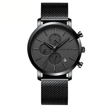 

Hannah Martin Minutes/Seconds/Date display Men Quartz Watch Multi-functional Waterproof Stainless Steel Business Wristwatch