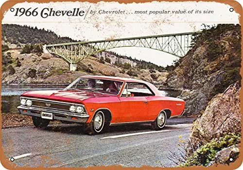 Металлический знак 1966 Chevy Chevelle-винтажный Настенный декор для кафе пива бара