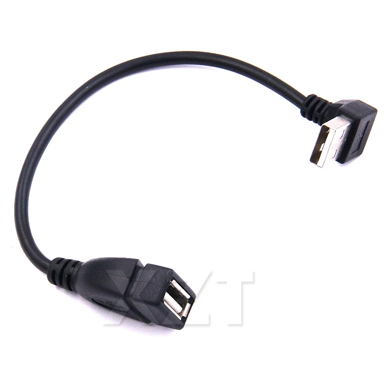 USB 2,0 A папа-мама 90 Угловой Удлинительный адаптер кабель USB2.0 папа-мама вправо/влево/вниз/вверх кабель шнур Кабель-адаптер