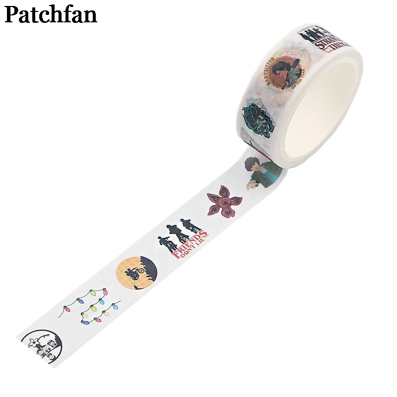 Patchfan странные вещи 90s мультфильм Забавный DIY Скрапбукинг дети Бумага васи Маскировочная Лента Печатный шаблон стикер Пастер A2339