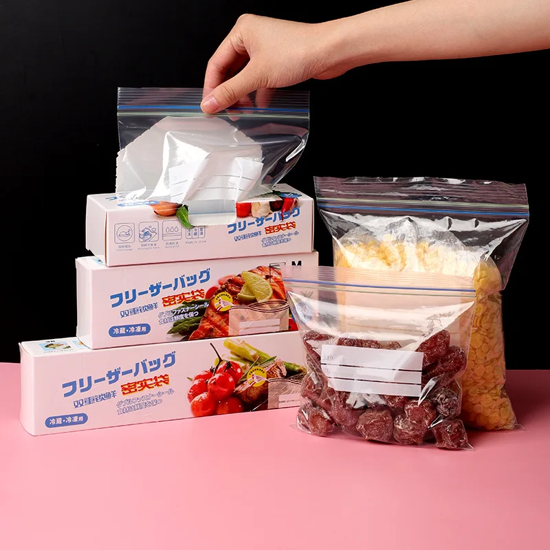 30pcs Large Kitchen Reusable Food Bag For Fruit Freezer Plastic Bags  Storage Vacuum Mylar Clothing Bags Ziplock Bag - AliExpress