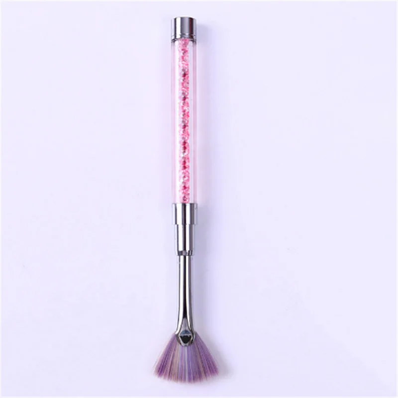 Веерная кисть для ногтей Стразы Ручка пылезащитный блеск средство для снятия пудры ручка для рисования ногтей; средство для снятия пудры ручка для рисования ногтей