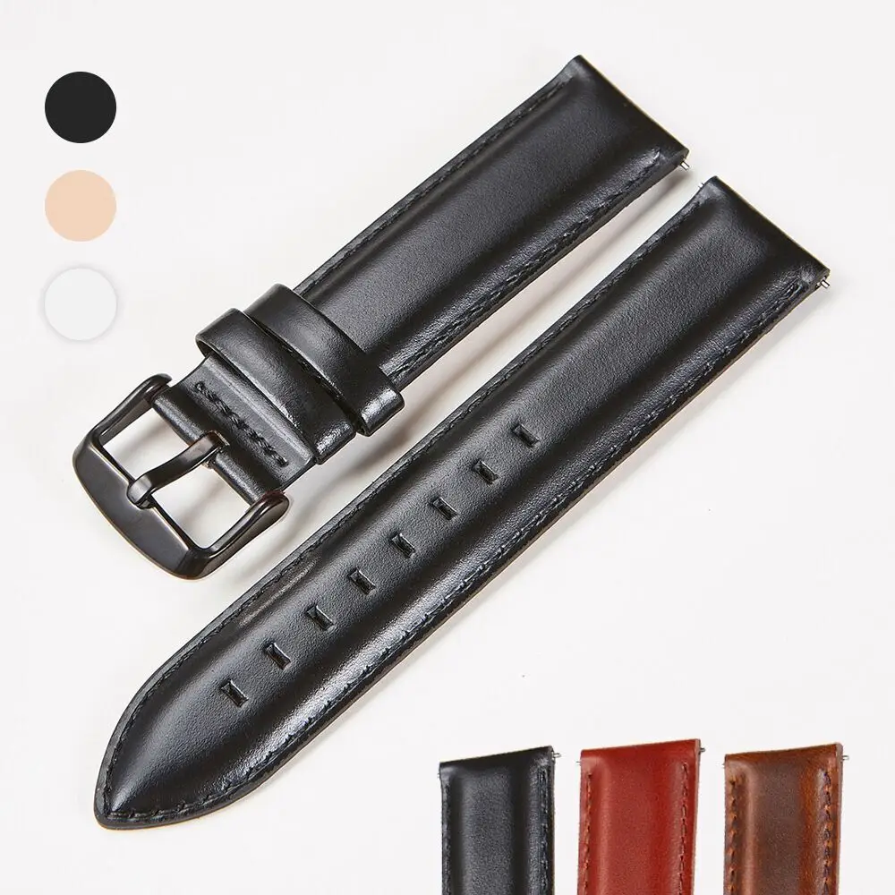 Ремешок из натуральной кожи для часов тонкий быстросъемный браслет DW Даниэль